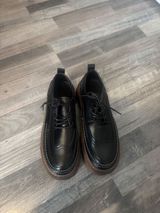 Qara dəri krujeva ayaqqabı - Üst material: hamar qara — Dress shoes