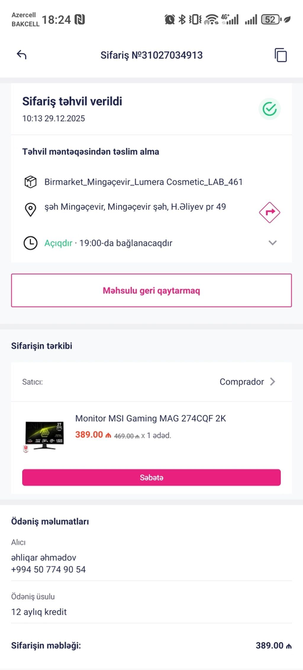 Güclü oyun/ofis kompüter komplekti Komponentlər: - Videokart: Nvıdıa — Digər, Mingəçevir (6)