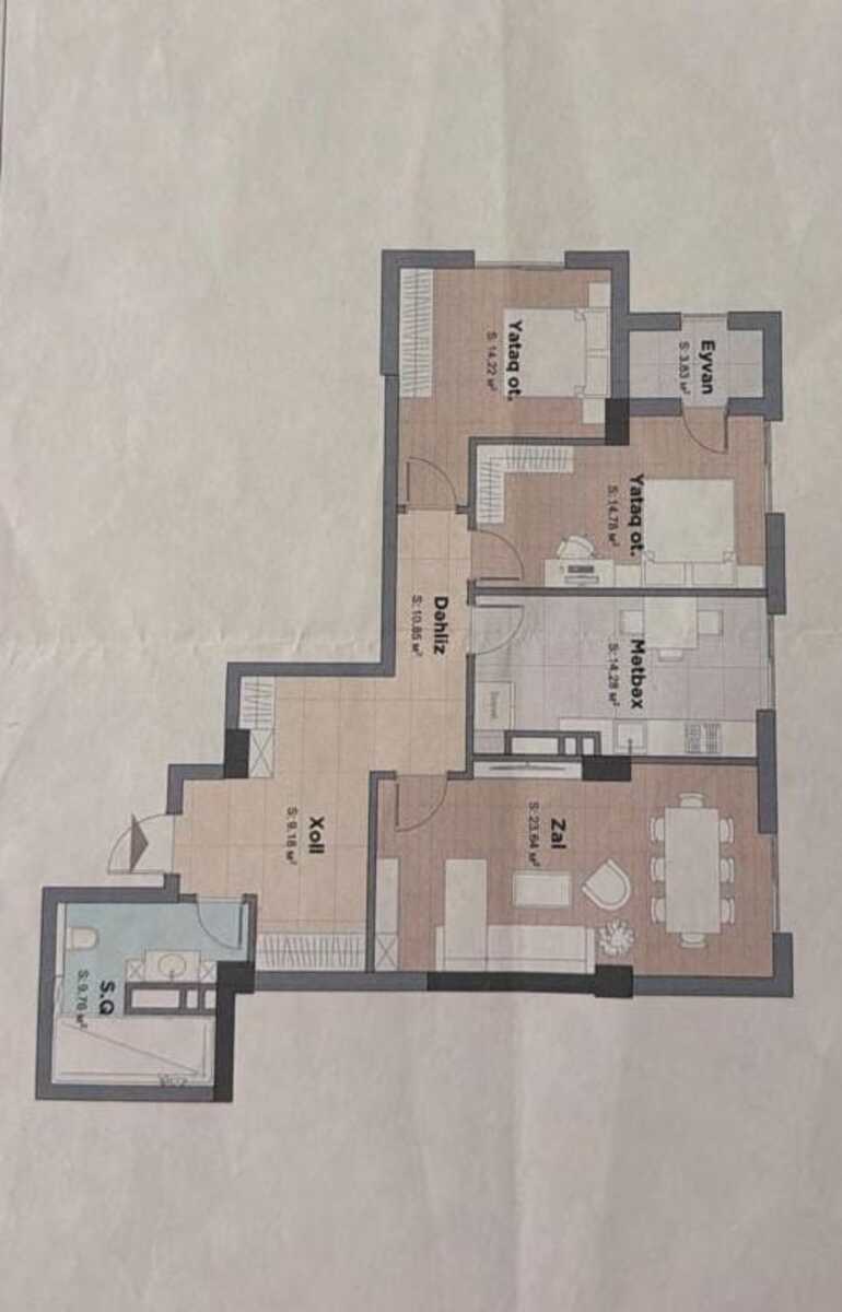 Satılır 3 otaqlı yeni tikili 101 m² — Mənzil, Bakı (4)