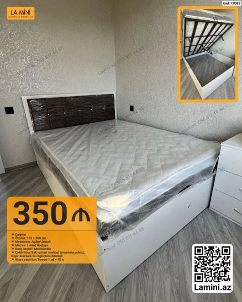 Çarpayı – açılan baza ilə - Ölçü: 160 200 sm - Mexanizm: Açılan — Bakı