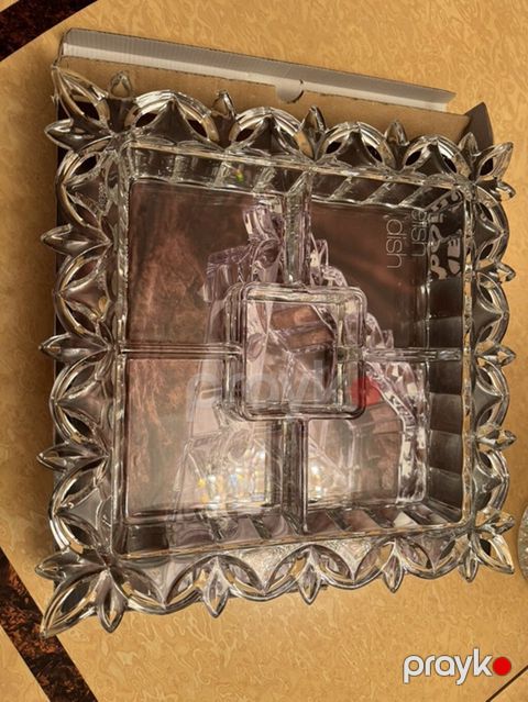 Crystal Bohemia “Five Part Divided Relish Dish” – Çexiya istehsalı