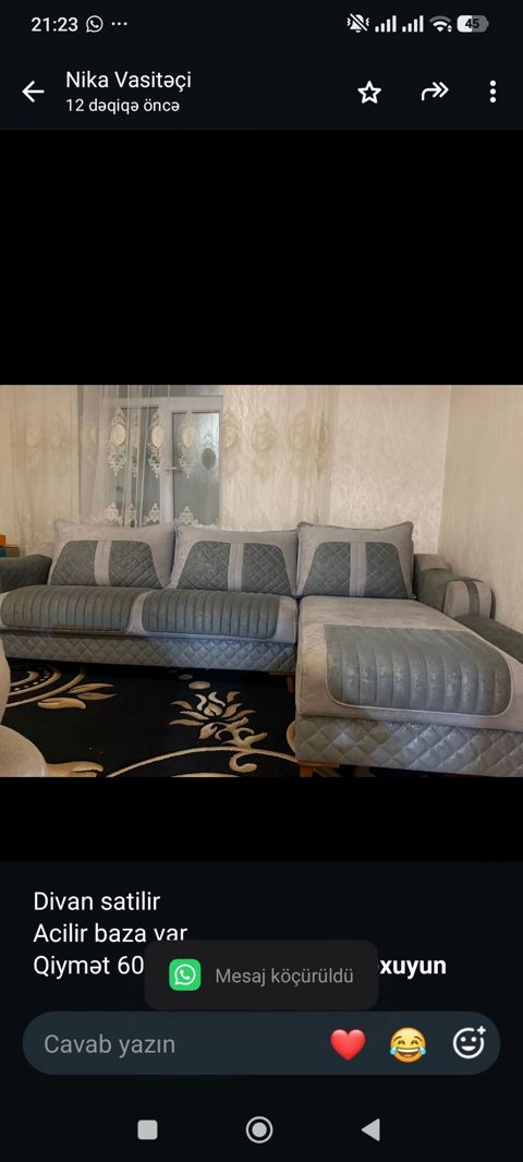 Divan satilir Acilir baza var Qiymət 600 azn baha alinib möhkəmdir — Bakı