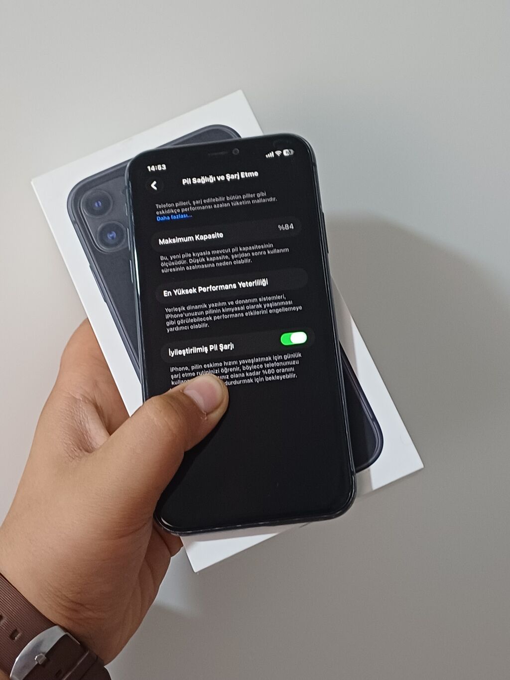 IPhone 11, 64 GB, Qara, Zəmanət, Simsiz şarj, Face ID — Apple iPhone, Bakı (5)