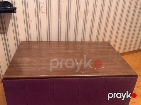 Rulonlu çoxfunksiyalı puf/oturacaq masası - Üst hissə: taxta — Bakı