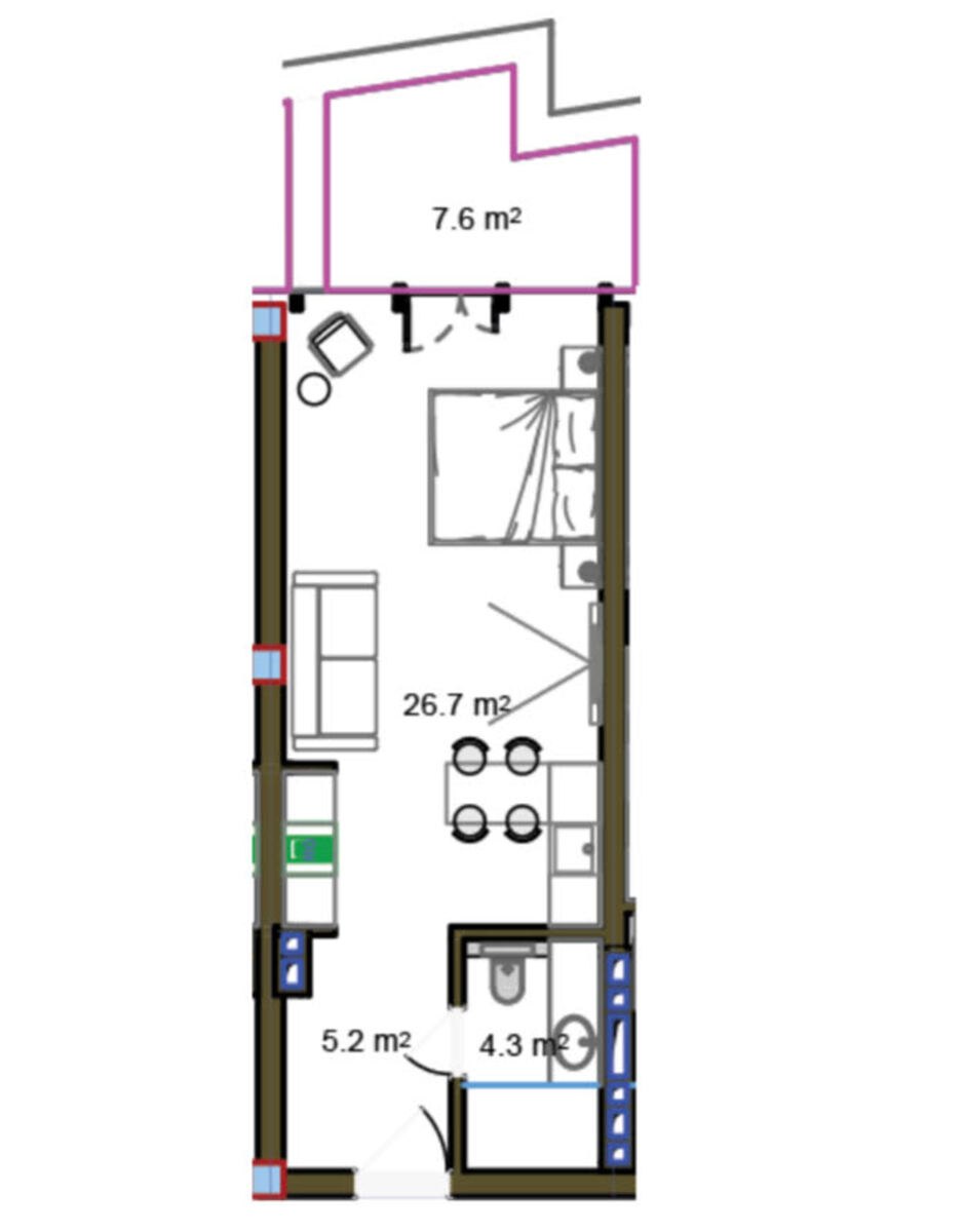 Satılır 1 otaqlı yeni tikili 49.8 m² — Mənzil, Bakı (8)
