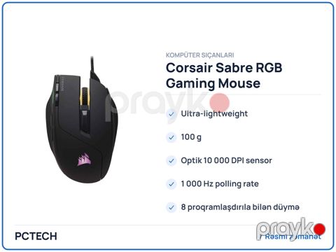 Corsair Sabre RGB Gaming Mouse (CH-930301-EU) — Bakı