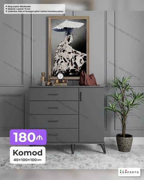 Məhsul: Komod - Ölçü: 40 100 100 sm - Material: 18 mm laminat — Bakı