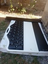 Qara-bəyaz rəngdə yataq başlığı və panel dəsti - Material: MDF/taxta — Goods