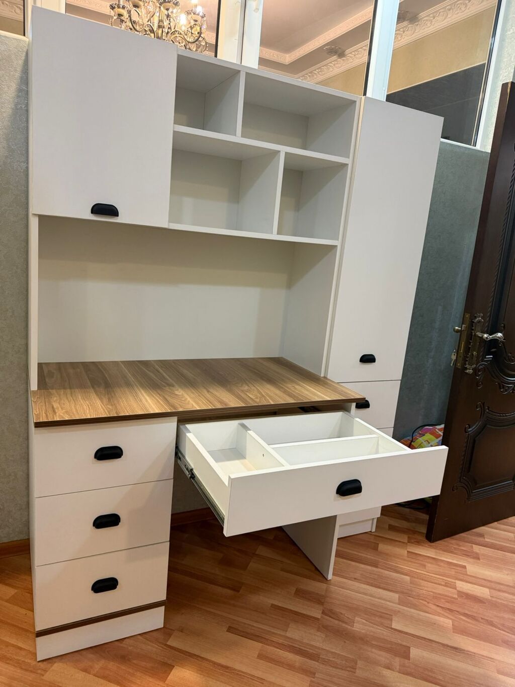 Funksional iş/stolüstü modul dəsti - Rəng: ağ korpus, taxta — Ofis mebeli, Bakı (2)