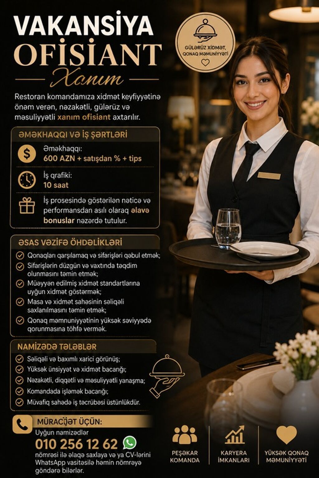 Ofisiant tələb olunur, Restoran — Restoranlar, Turizm, Bakı
