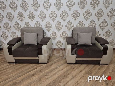 Mebel dəsti – 1 divan + 2 kreslo - Üslub: Müasir, zərif xətləri olan — Digah