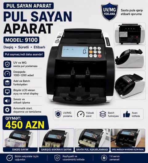 Pul sayan aparat 9100 — Bakı