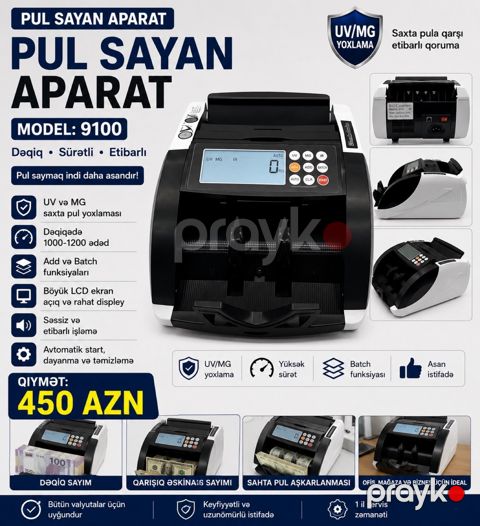 Pul sayan aparat 9100 — Bakı