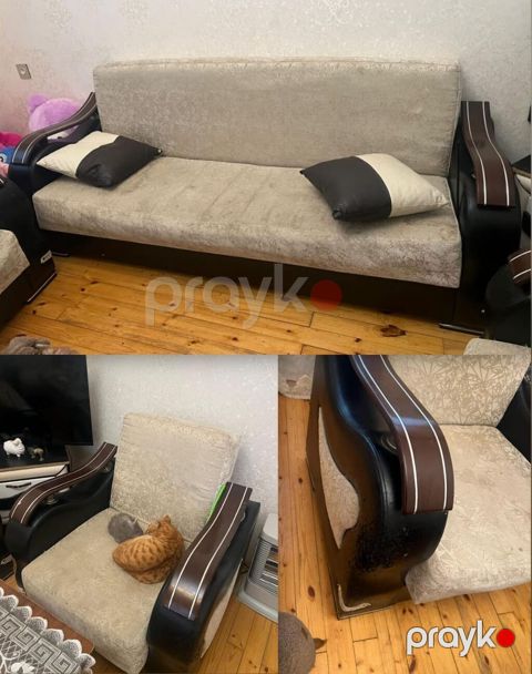 Divan 2 kreslo. Acilan ve bazalidir. Qiymet 70 azn. Unvan