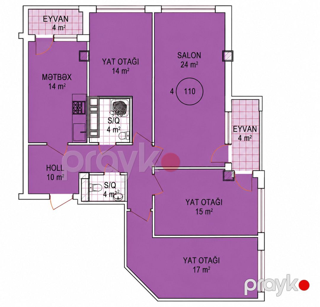 Satılır 4 otaqlı yeni tikili 110 m² — Mənzil, Bakı (2)