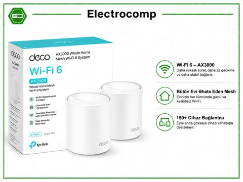 TP-Link Deco X50 (2-pack) AX3000 Whole Home Mesh Wi-Fi 6 System — Bakı