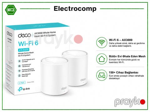 TP-Link Deco X50 (2-pack) AX3000 Whole Home Mesh Wi-Fi 6 System — Bakı
