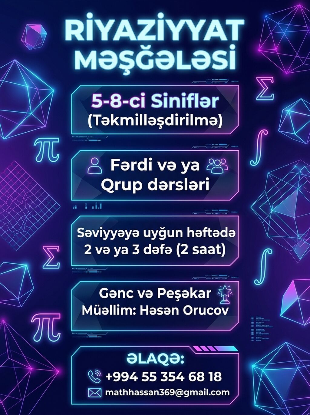 Repetitor, Riyaziyyat, Azərbaycan dili — Fərdi dərslər, Sumqayıt