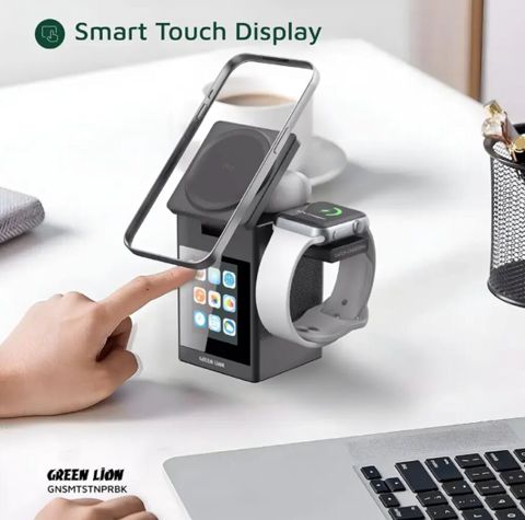 Green Lion Smart Station Pro, LCD sensorlu Ekranı, simsiz şarj — Bakı