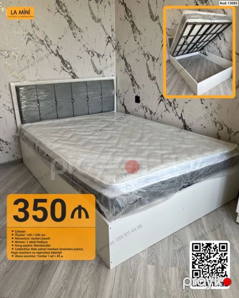 Çarpayı – açılan bazalı, başlıqlı - Ölçü: 160 200 sm - Mexanizm — Bakı