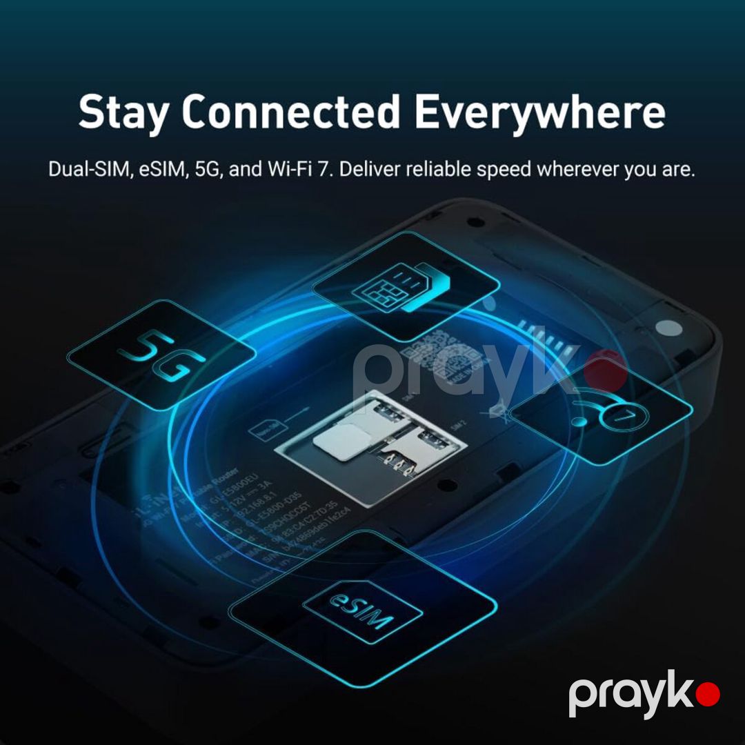 GL.iNet Mudi 7 (GL-E5800) 5G Tri-Band Wi-Fi 7 Mobil VPN Router (eSIM dəstəyi ilə) — Şəbəkə və server avadanlığı, Bakı (5)