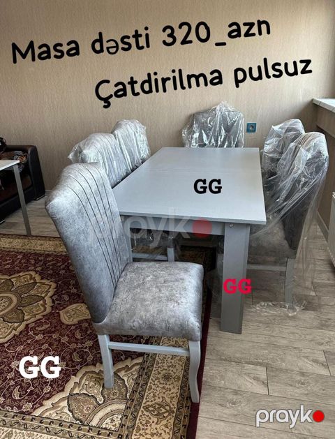 Masa dəsti – 320 AZN Çatdırılma pulsuz - Dəst: 1 ədəd yemək masası + — Bakı