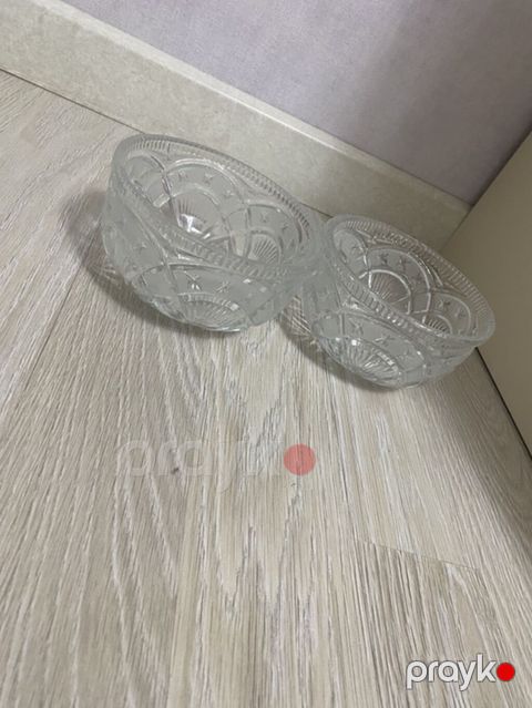 Şüşə qablar dəsti - Sayı: 2 ədəd - Material: şəffaf şüşə - Dizayn