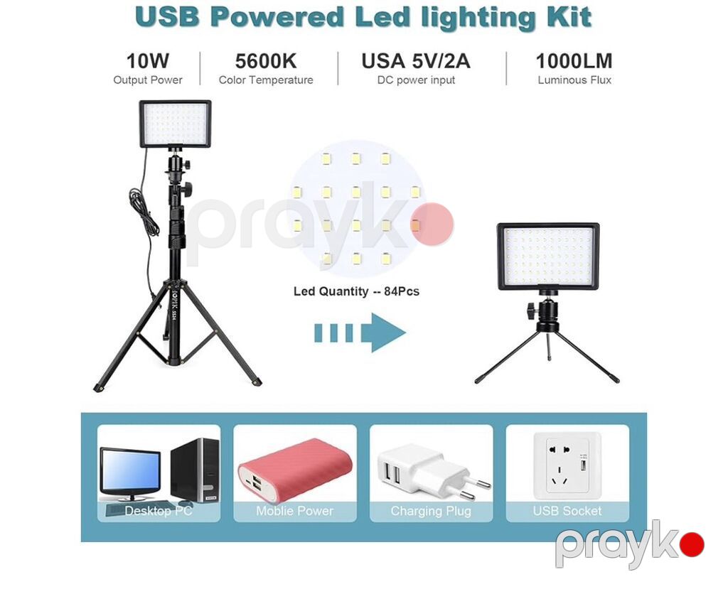 Phopık LED Video Light – 2-li işıqlandırma dəsti - 5600K rəng — İşıq avadanlığı və aksesuarlar, Bakı (3)