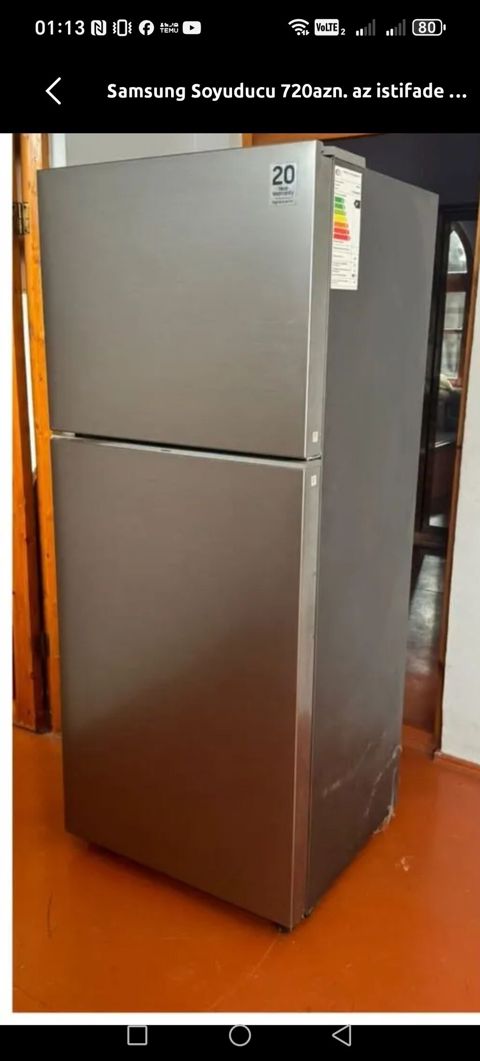 Samsung iki qapılı soyuducu - Rəng: inox (paslanmaz polad effekti) — Saray