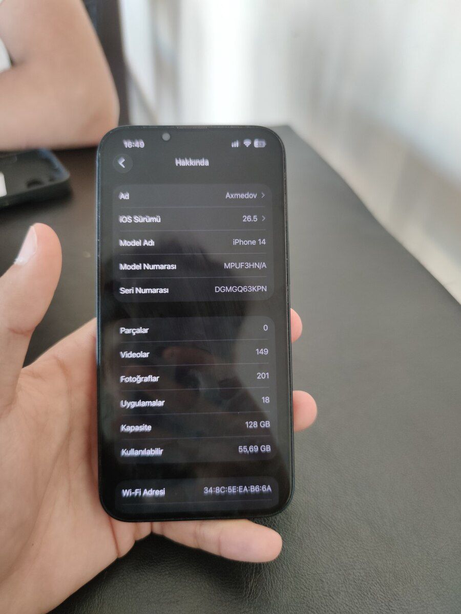 Apple iPhone 14 Midnight 128GB/4GB — Smartfonlar, Sumqayıt (8)