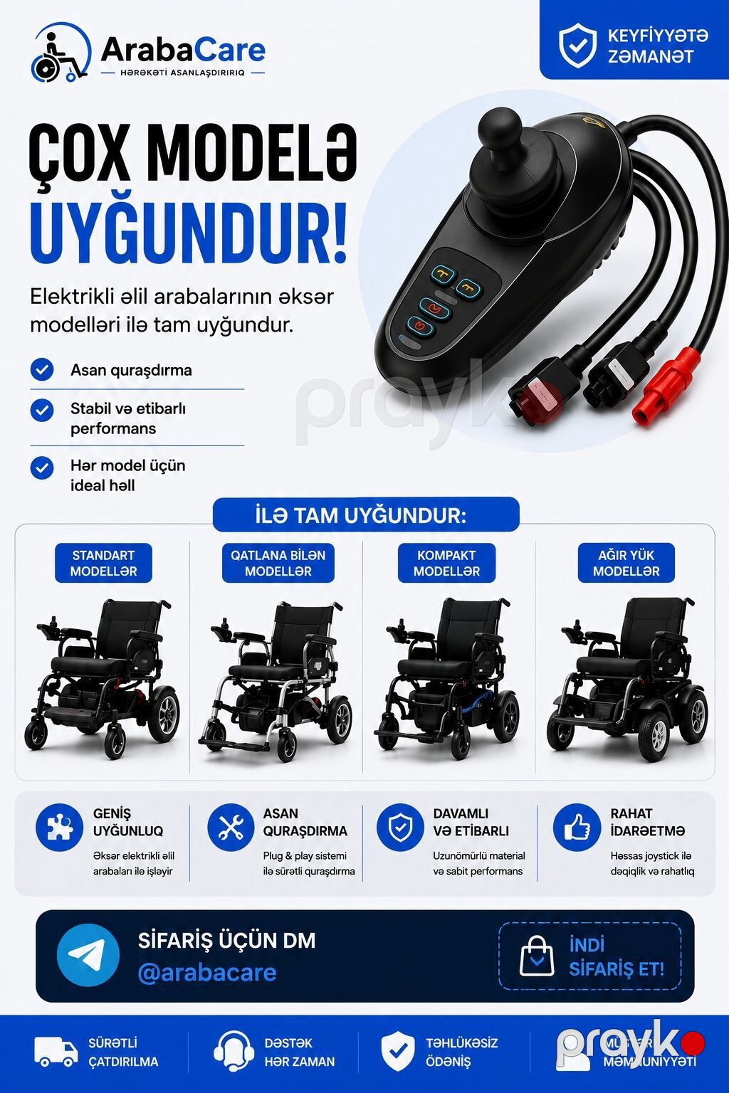 Əlil arabaları üçün ehtiyat hissələri və aksesuarlar Joystick — Şarj cihazları, Bakı (2)