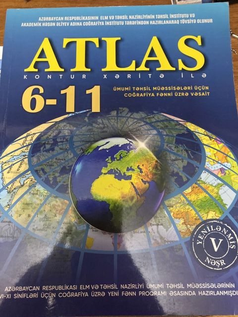 Məhsul: “Atlas – Kontur Xəritə ilə (6–11)” coğrafiya vəsaiti — Bakı