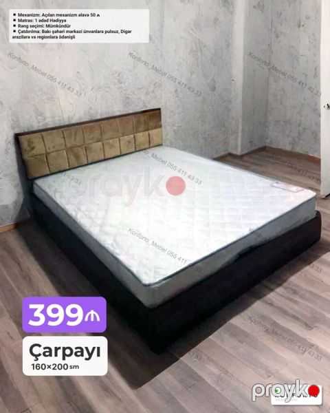 Çarpayı – 160×200 sm - Qiymət: 399₼ (şəkildə göstərilib) - Başlıq — Bakı