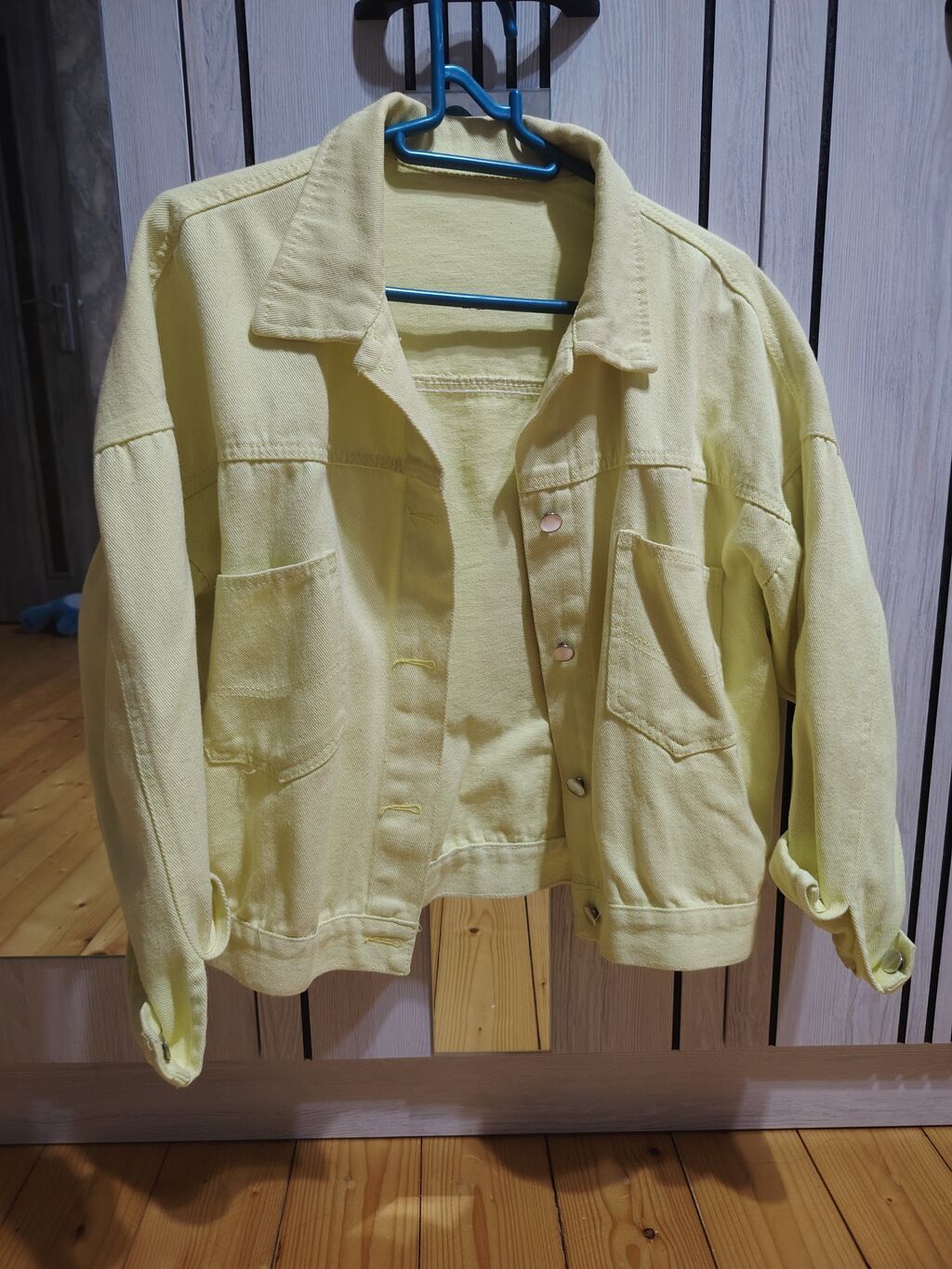 Yeniyetmə üçün cins gödəkçə - Rəng: açıq sarı (pastel) - Material — Uşaq geyimi, Bakı (2)