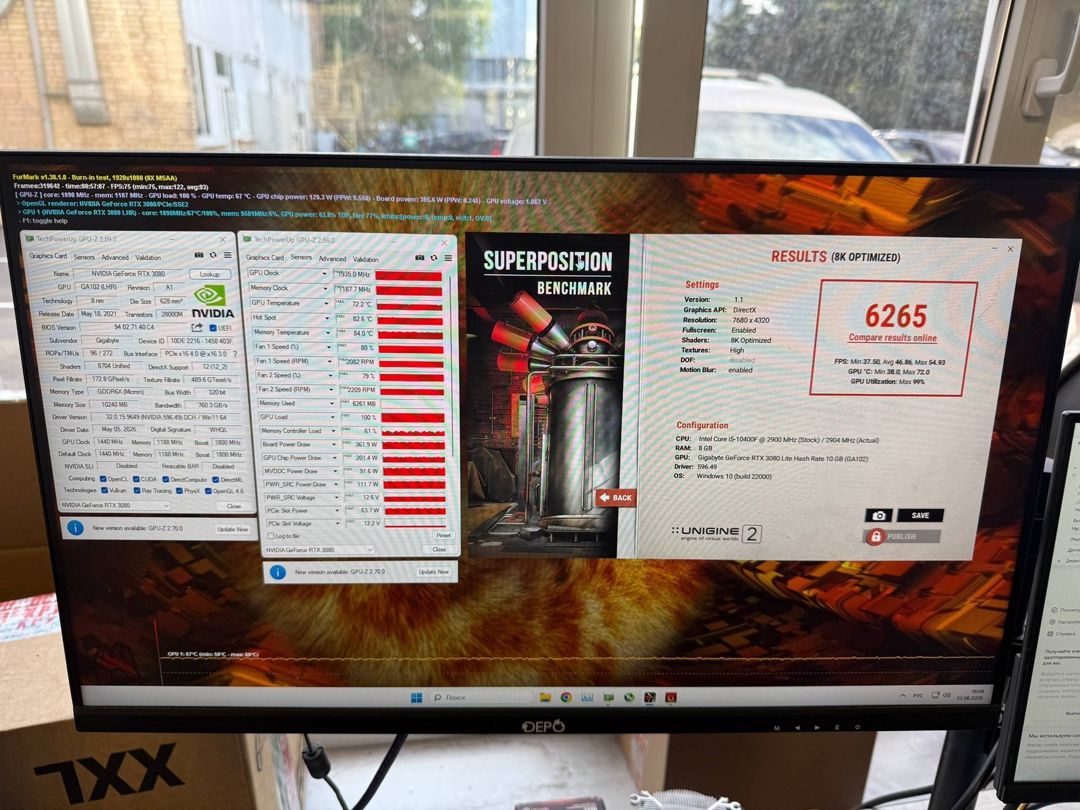 Video kart Gigabyte RTX 3080 Gaming OC 10GB — Kompüterlər və noutbuklar, Bakı (6)