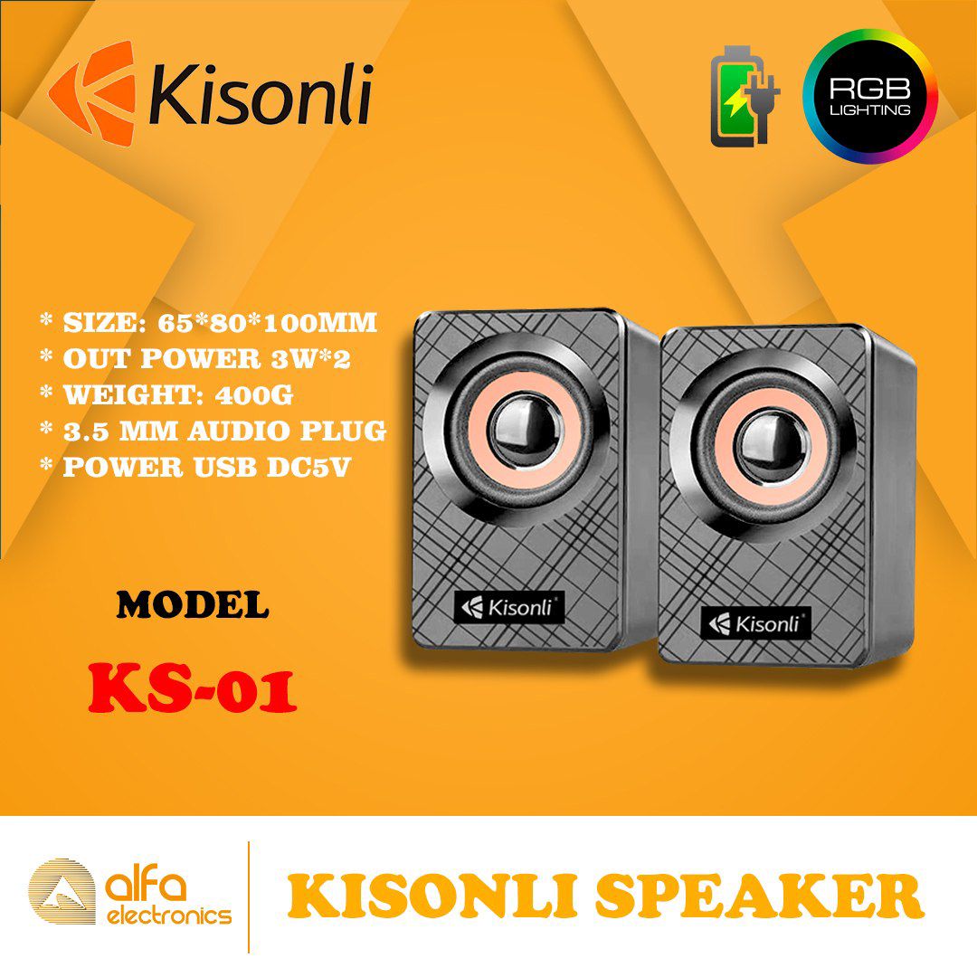 Stereo dinamik "Kisonli Ks-01" (USB AUX Səs Gücləndirici) — Səs texnikası, Bakı (6)