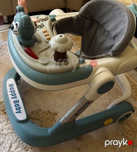 Happy Baby uşaq gəzdirəni (walker) - Rəng: açıq mavi/ağ, oturacaq — İmişli