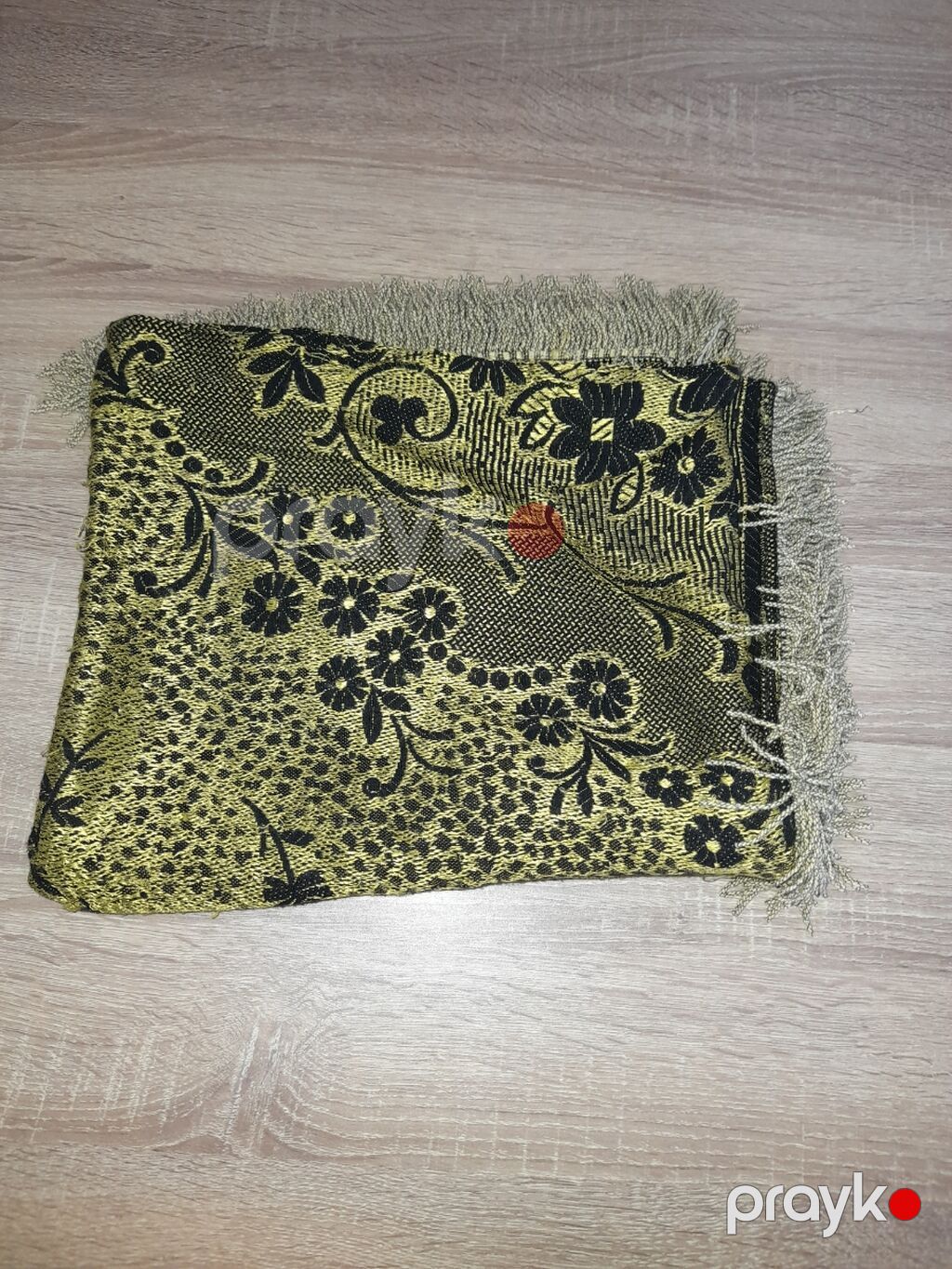 Qızılı-qaranlıq naxışlı şal/örtük - Material: sıx toxunuşlu parça — Xicab və nikab, Bakı (2)