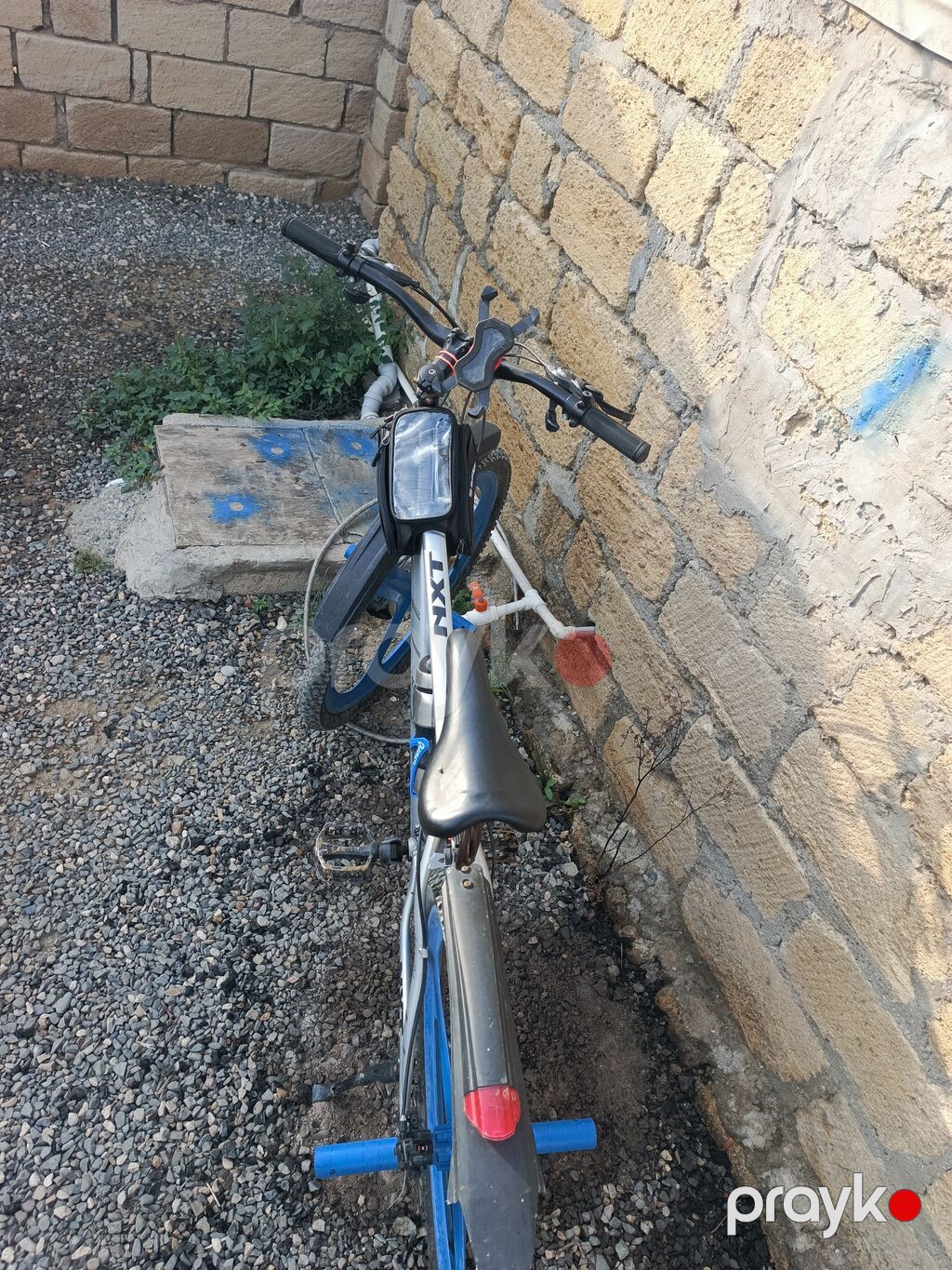 Velosiped – dağ/şosse tipli hibrid - Rəng: gümüşü gövdə, mavi təkər — Dağ velosipedləri, Sumqayıt (3)