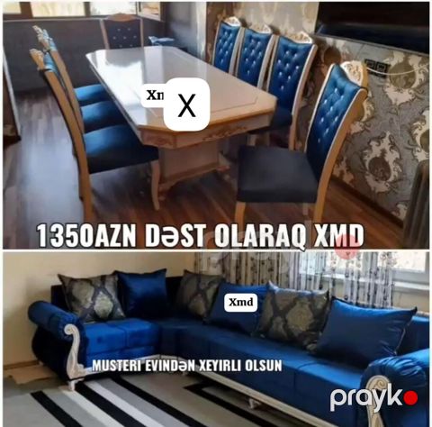 Mebel dəsti – zövqlü klassik üslub - Yemək masası və 6 ədəd stul — Bakı
