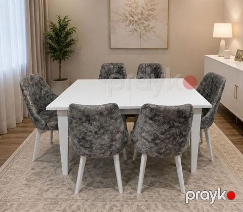 Qonaq otağı üçün, İşlənmiş, Açılan, Kvadrat masa, 6 stul — Bakı