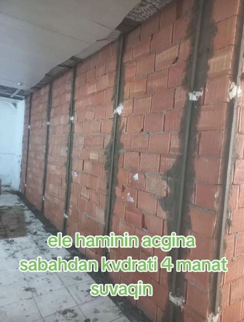 Suvaq xidməti - Divar və tavanların sement-qum qarışığı ilə — Bakı