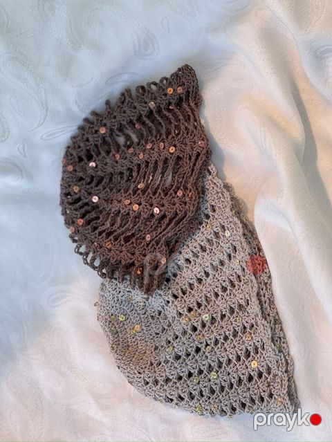 Əl işı toxuma beret (iki rəng variantı) - Material: nazik — Digah
