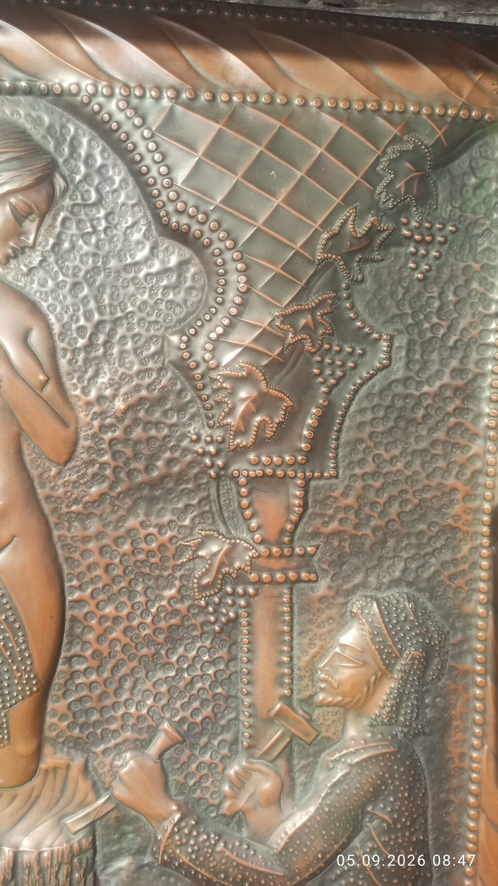 Misgər işi üslubunda relyefli mis panel 50*70 ölçüləri - Material — Plitka və örtü materialları, Digah (7)