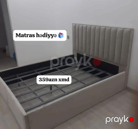 Mebel: Yumşaq başlıqlı, müasir dizaynlı çarpayı karkası Rəng: Açıq — Mehdiabad