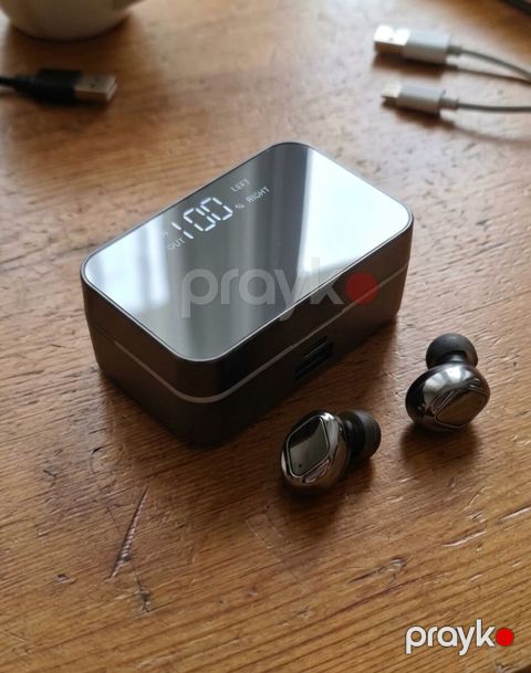 Bluetooth TWS qulaqlıq dəsti - Metalik parlaq dizaynlı tam simsiz — Lənkəran