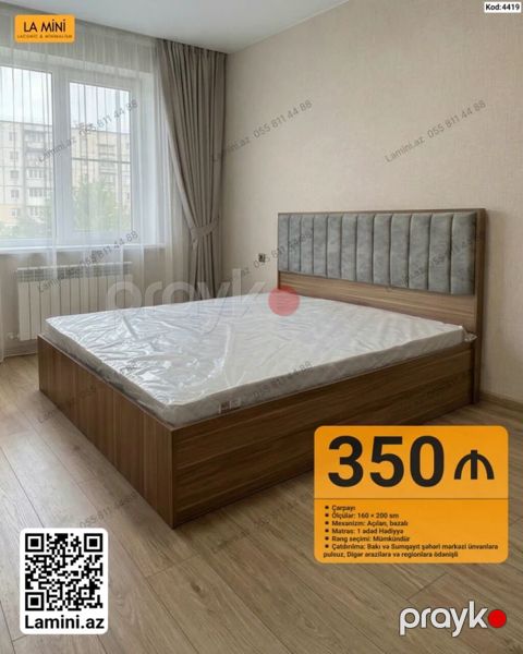 Məhsul: Çarpayı (Kod: 4419) - Ölçü: 160 200 sm - Mexanizm: Açılan — Bakı