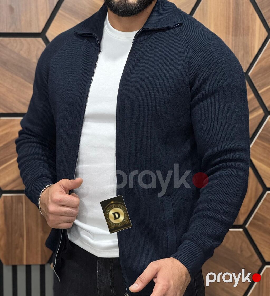 Kişi trikotaj jaketi – fermuarlı, düyməli yaxalı model - Model: kişi — Coqlar və zaqetlər, Sumqayıt (6)