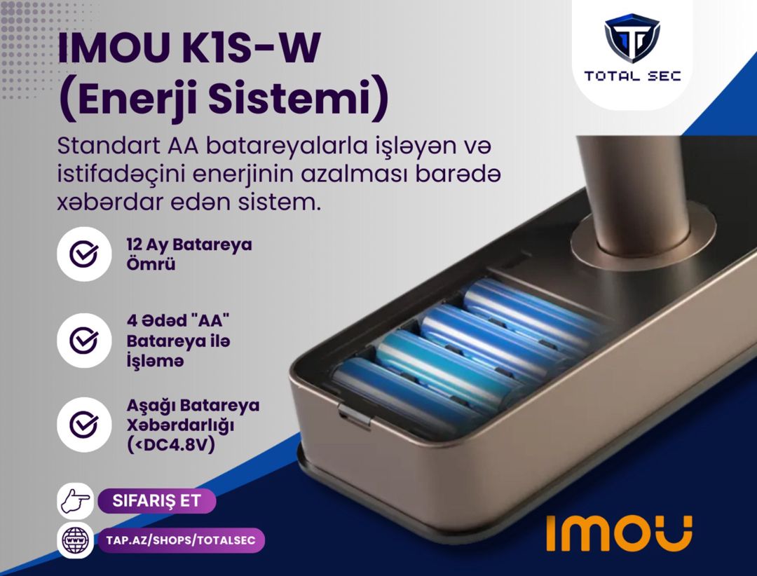 İmou ağıllı kilid - K1S-W — Ağıllı ev və təhlükəsizlik, Bakı (5)