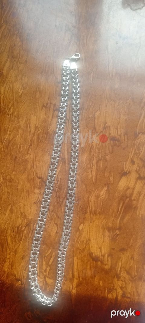 Gümüş rəngli zəncir kolye - Material: metal ərinti, parlaq gümüş — Bakı